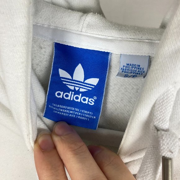 Adidas Originals Trefoil White Hoodie Sweatshirt Mens Small Unisex - Picture 4 of 5